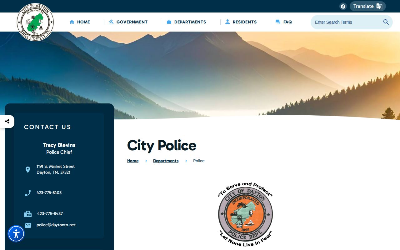 Dayton Police Department arrest-record contact information